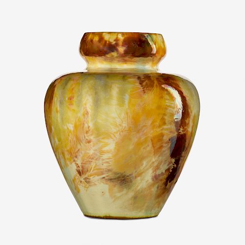 Theophilus A. Brouwer for Middle Lane Pottery, flame-painted vase