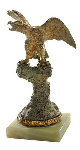 Gilt Brass and Marble Eagle-Form Watch