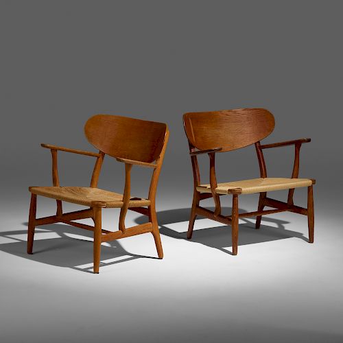 Hans J. Wegner, lounge chairs model CH22, set of two