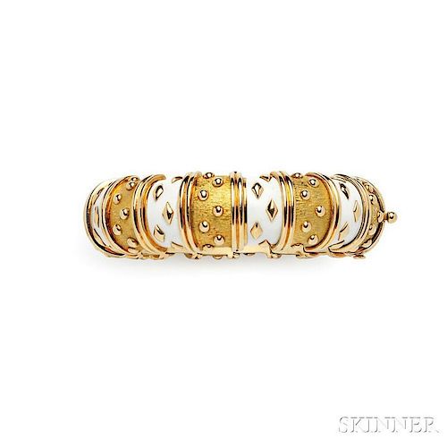 18kt Gold and Enamel "Dot Losange" Bracelet, Schlumberger, Tiffany & Co.