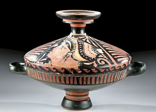 Impressive Greek Pottery Lekanis - Lady of Fashion