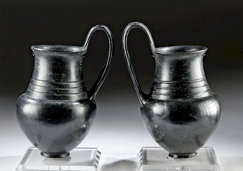 Etruscan Buccheroware Olpes, Matched Pair