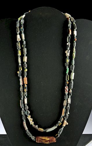 Wearable Roman Glass Double Strand Bead Necklace