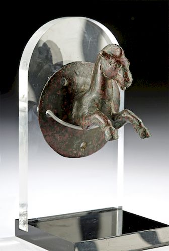Roman Bronze Protome of a Leaping Horse