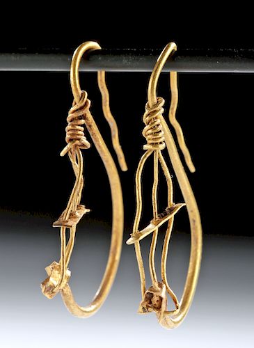 Roman Imperial 21K+ Gold Earrings - Wearable
