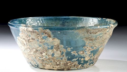 Islamic Glass Bowl - Blue Pattern Molded