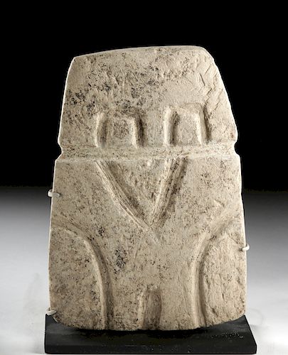Valdivian Limestone Plaque - Highly Abstract Owl