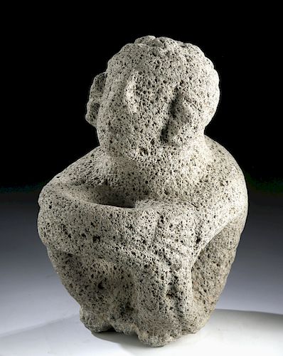 Costa Rican Volcanic Stone Seated Figure
