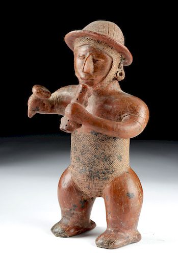 Colima Red Slipped Standing Male Flute Player
