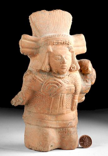 Veracruz Nopiloa Pottery Rattle / Whistle Figure