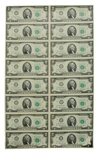 Bicentennial Two Dollar Bills, 1976