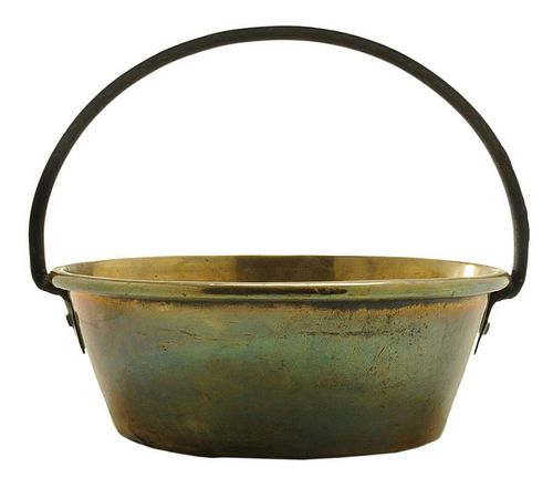 Hand-Crafted Brass and Iron Bucket