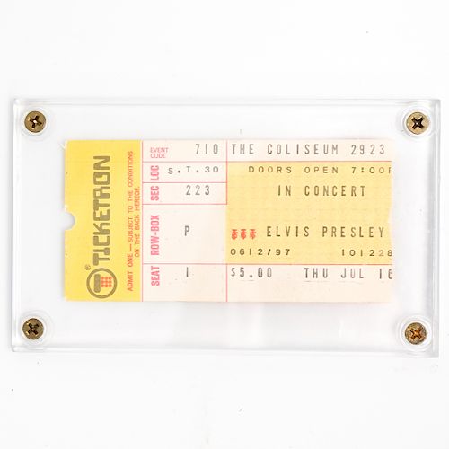 Elvis Presley Vintage Concert Ticket