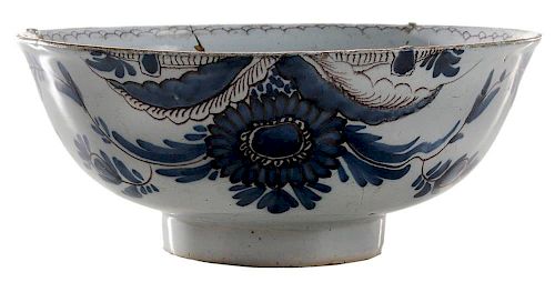 Small Delft Earthenware Punch Bowl