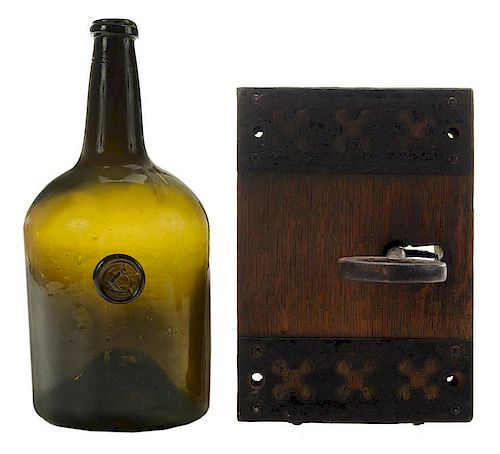 English Mallet Blown Seal Bottle with