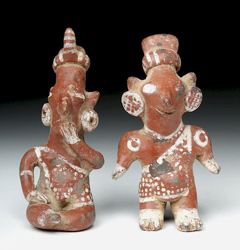Pair of Fine Jalisco Pottery Sheepface Figures