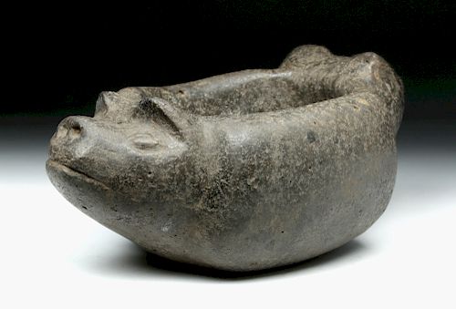 Argentinian Aguada Stone Vessel w/ Pig Heads