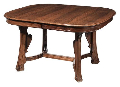 Art Nouveau Carved Walnut Dining Table