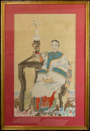 Chinese Hand-painted Lithograph.