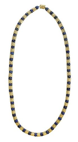 18 Kt. Gold and Lapis Necklace