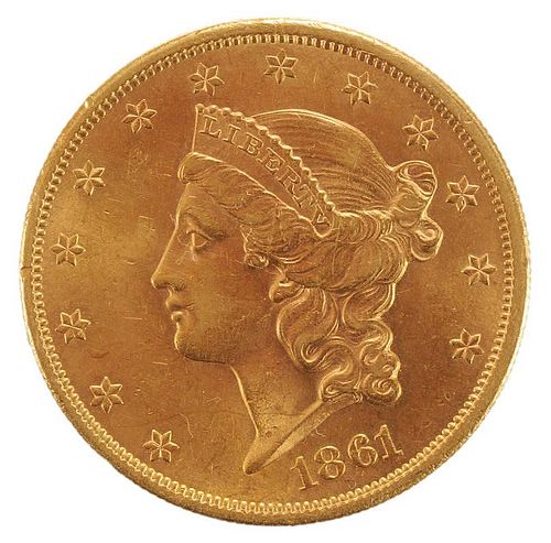 1861 US $20 Gold Coin
