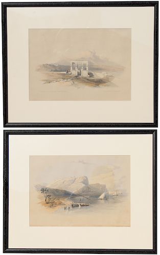 (2) After David Roberts Hand Colored Lithographs