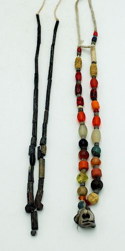 (2) Ancient Roman, Indus Valley Bead Necklaces