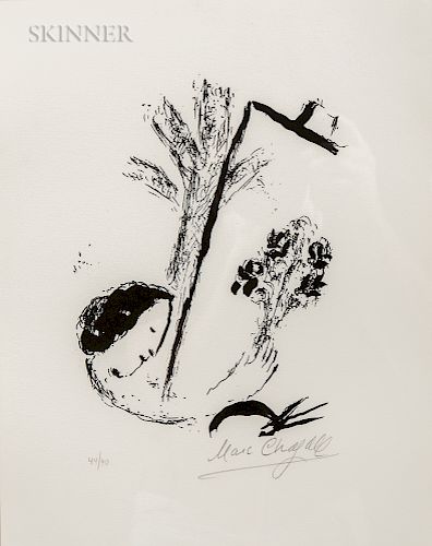Marc Chagall (Russian/French, 1887-1985)  Le bouquet à la main