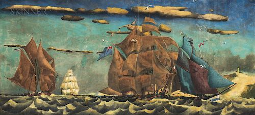 T. Lux Feininger (German/American, 1910-2011)  A Meeting at Sea