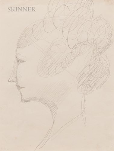 Elie Nadelman (American, 1885-1946)  Profile Head of a Woman