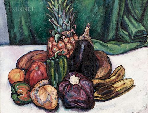 Jerome Blum (American, 1884-1956)  Still Life with Fruit and Vegetables