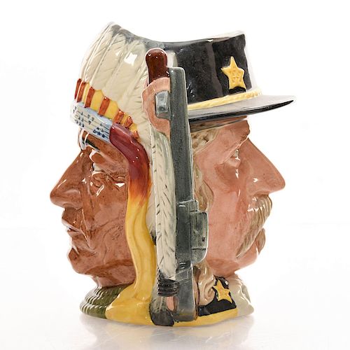CHIEF SITTING BULL (BROWN EYES) AND GEORGE ARMSTRONG CUSTER D6712 - LARGE - ROYAL DOULTON CHARACTER JUG
