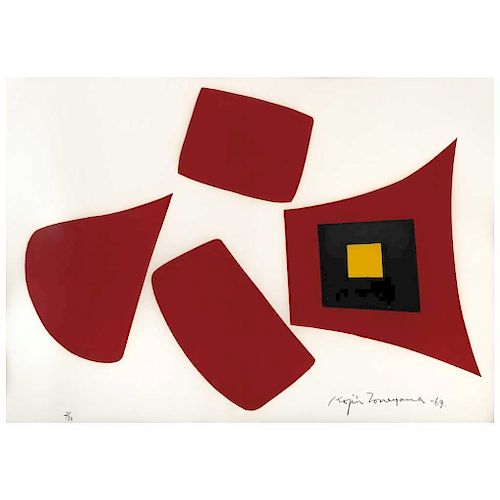 KOJIN TONEYAMA, Figuras 4 (“Figures 4”), Signed and dated 69, Lithograph 2 / 50, 25.5 x 48.8” (65 x 124 cm)