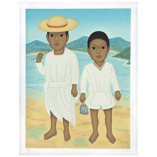 GUSTAVO MONTOYA, Sin título, de la serie Niños Mexicanos (“Untitled, from the Mexican Children Series”), Screenprint P. T., 23.6 x 17.7” (60 x 45 cm)