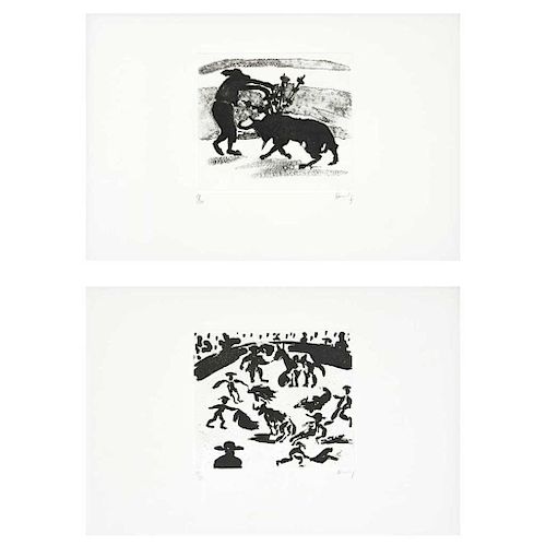 SERGIO HERNÁNDEZ, Sin título, de la serie Tauromaquia (“Untitled, from the Bullfighting Series”), Engravings 19 / 50, 5.9 x 6.6” (15 x 17 cm) each