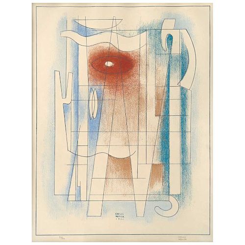 CARLOS MÉRIDA, Sin título (“Untitled”), Signed in pencil. Signed and dated 1966, Lithograph 32 / 50, 12.2 x 10.6” (31 x 27 cm) 