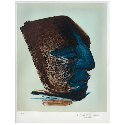 DAVID ALFARO SIQUEIROS, Máscara, de la carpeta Mountain Suite, 1969 (“Mask"), Screenprint E. A., 22.4 x 19.2” (57 x 49 cm)