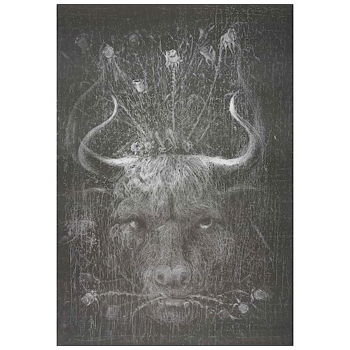 ALBERTO ARAGÓN REYES, La bestia latente del deseo (“The Latent Beast of Desire”), Signed and dated 15, Screenprint 54/100, 35.4 x 24.4” (90 x 62 cm)