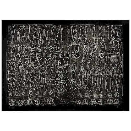 SERGIO HERNÁNDEZ, El estómago de Brookes, 2011 (“Brookes’ Stomach, 2011”), Signed Woodcut on canvas 2 / 15, 29.9 x 41.5” (76 x 105.5 cm) 