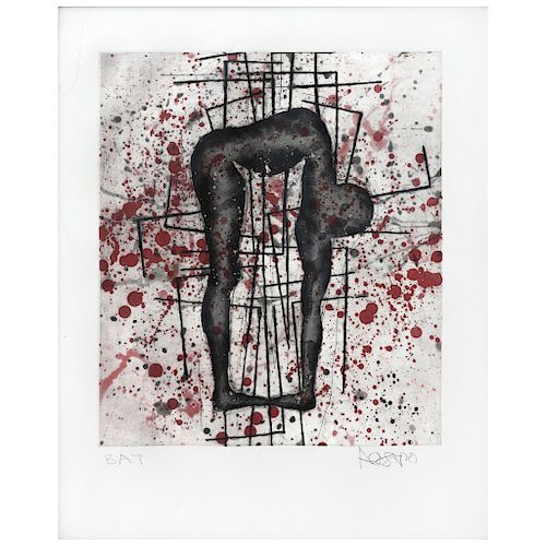 ALBERTO CASTRO LEÑERO, Sin título (“Untitled”), Signed, Etching BAT, 15.3 x 13.3” (39 x 34 cm) 