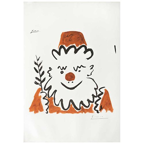 PABLO PICASSO, Père Noël, 1957,  Signed in pencil, Screenprint w/o printing number, 14 x 12.9” (36 x 33 cm)