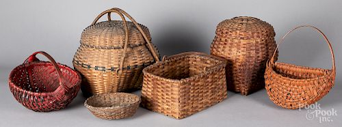 Six assorted baskets.