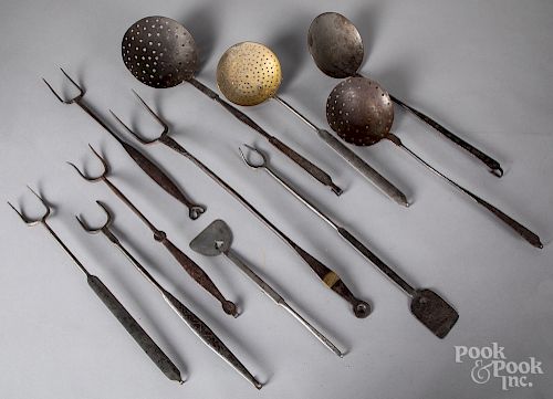 Wrought iron kitchen utensils