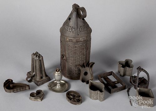 Metalware, to include a punched tin lantern, etc.