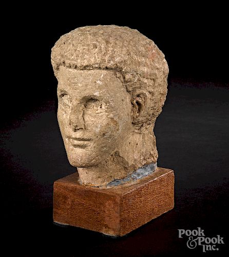 Provincial Roman Limestone Head, 2nd -4th c. A.D.