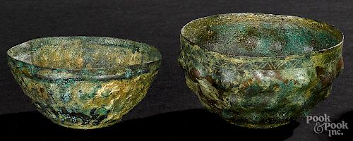 Two Roman bronze bowls, 1st-4th c. A.D.