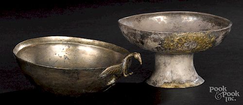 Two Greek silver vessels, 6th-2nd c. B.C.