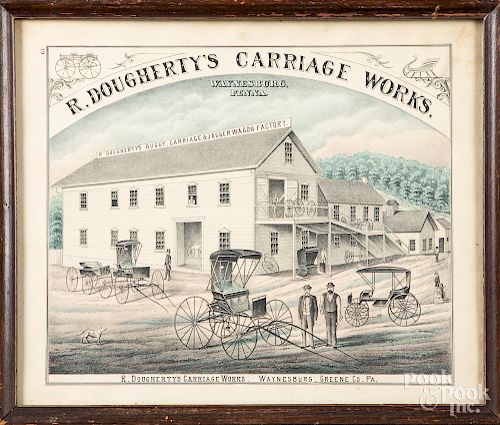 Color lithograph for R. Dougherty's Carriage Work