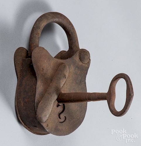 Large iron padlock