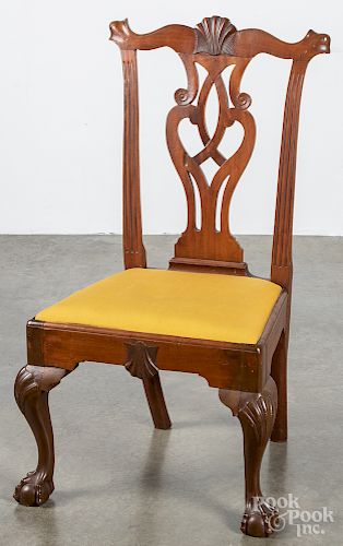 Pennsylvania Chippendale walnut dining chair